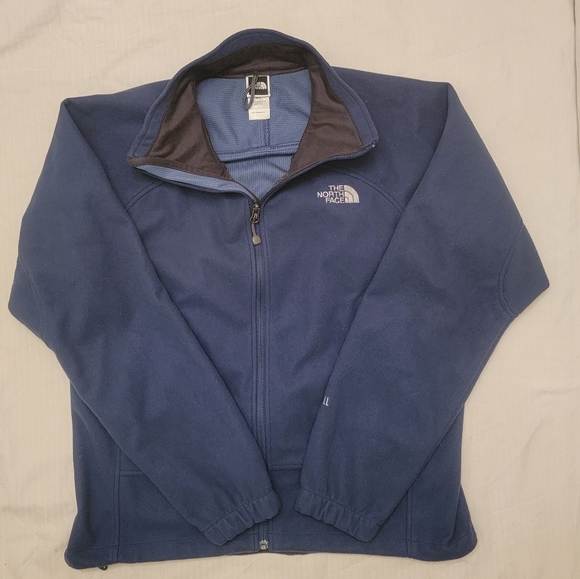 The North Face Windwall Fleece Jacket Mens Small Pockets Embroidered Logo Blue - Picture 5 of 16